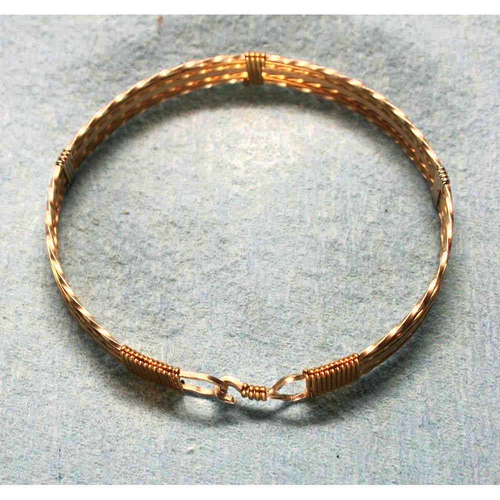 Six Strand Bangle Rolled Gold Argentium Silver 001Image with link to high resolution version
