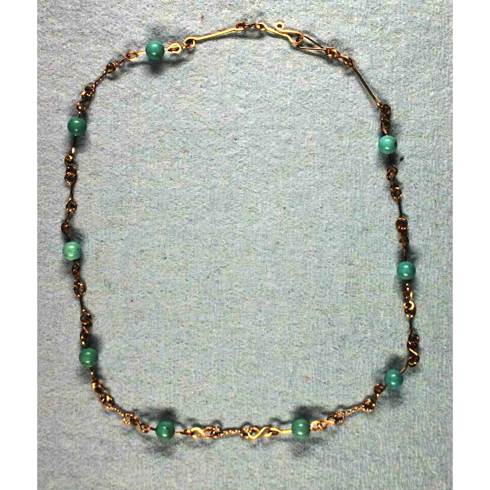Necklace Rolled Gold Turquoise 001Image with link to high resolution version