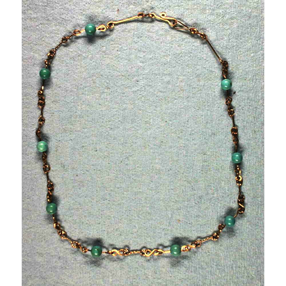 image of Necklace Rolled Gold Turquoise 001