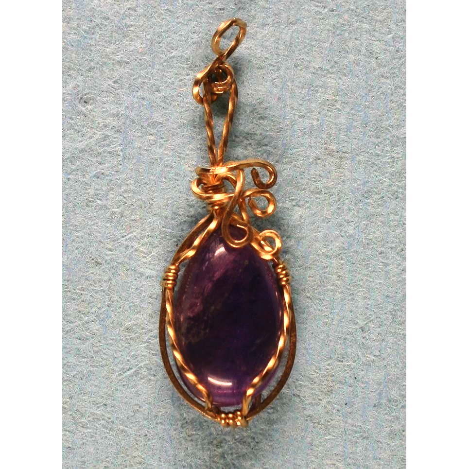 image of Pendant Rolled Gold Amethyst 001