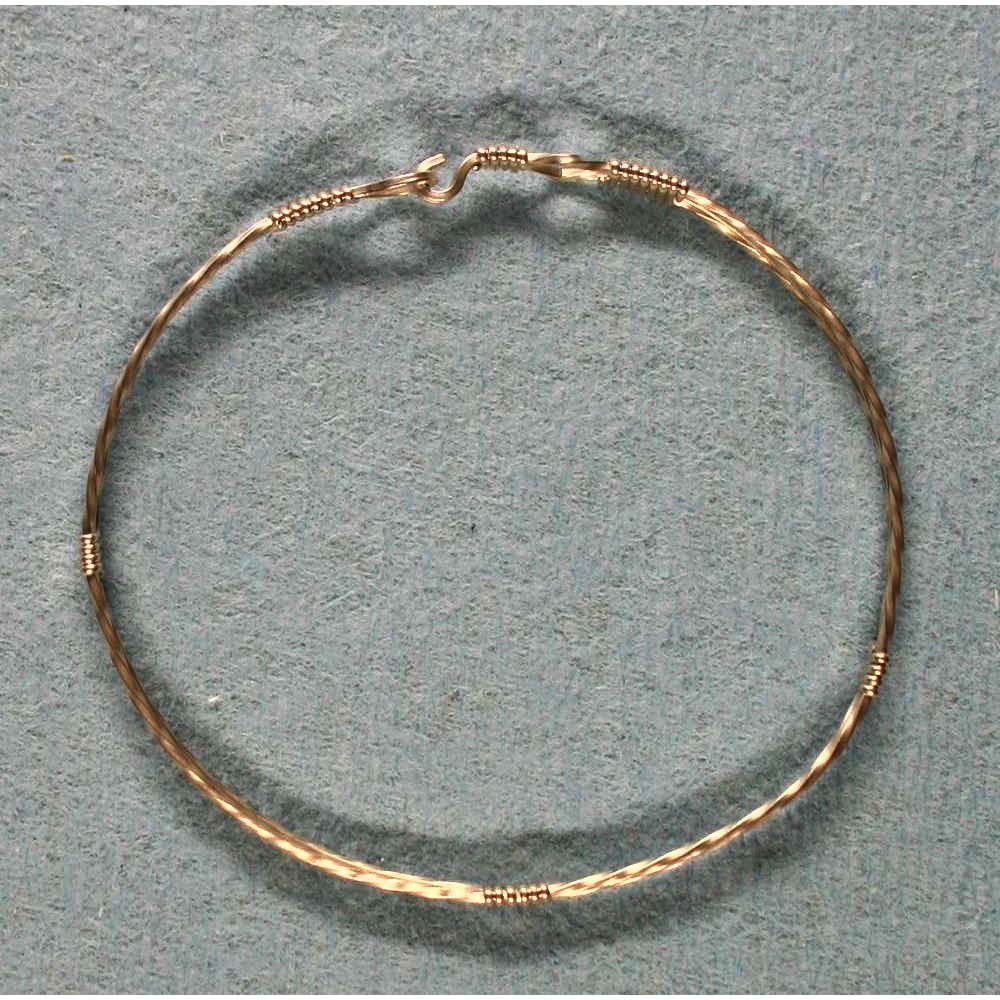 image of Three Strand Bangle Argentium Silver 001